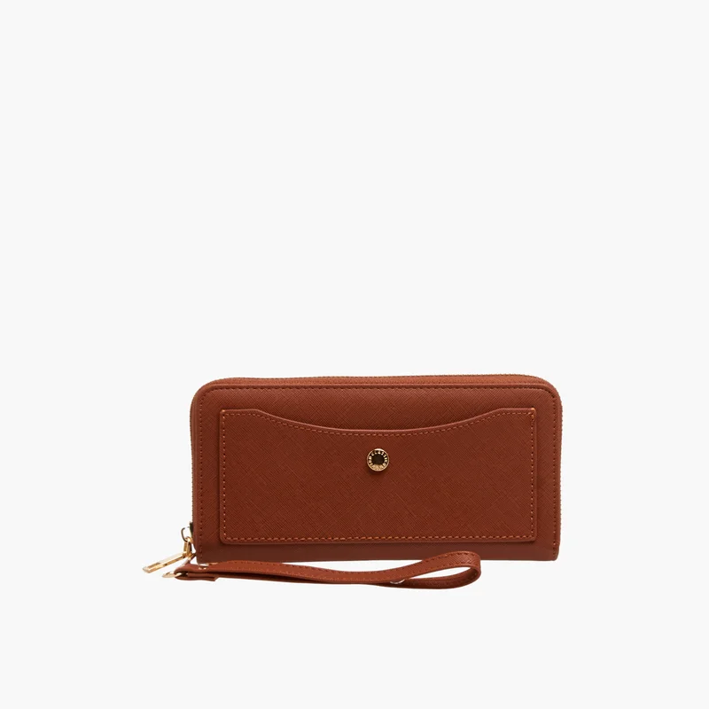 ساشا Textured Wallet in Brown for Women